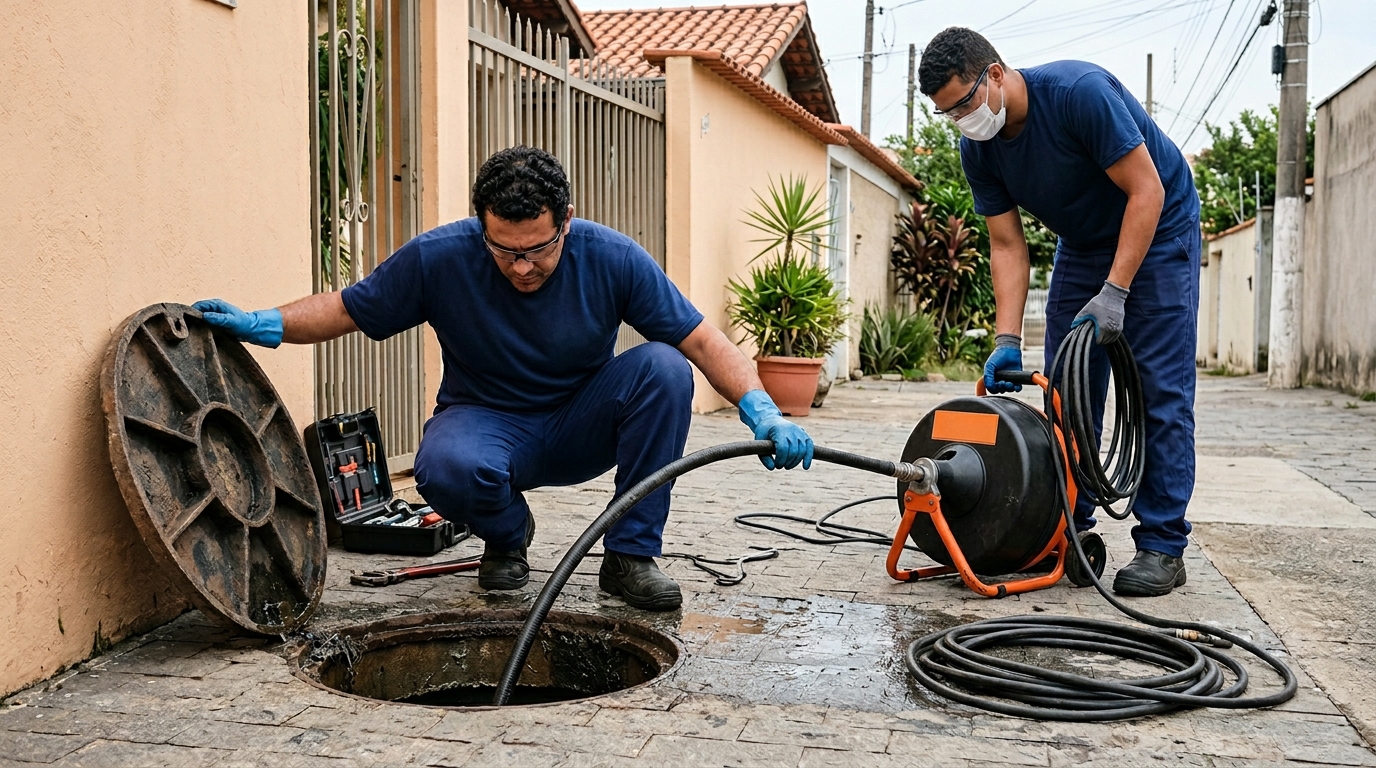 Desentupimento de esgoto em Santos-SP
