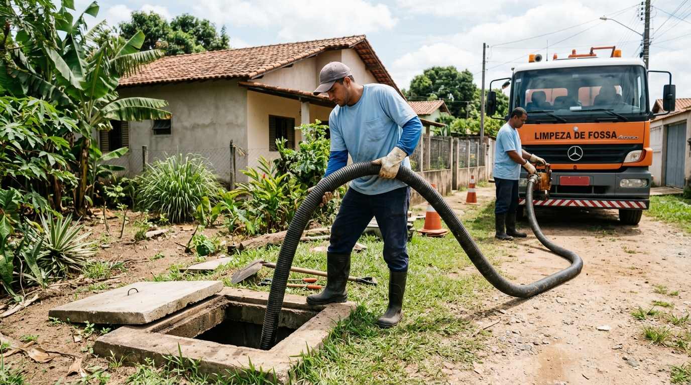 Higienização de fossa residencial em Santos-SP